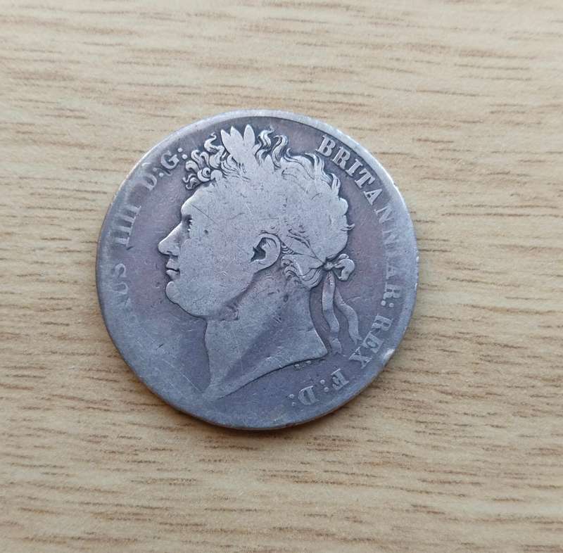 Great Britain 1820 Sterling silver King George 1111 Half Crown.