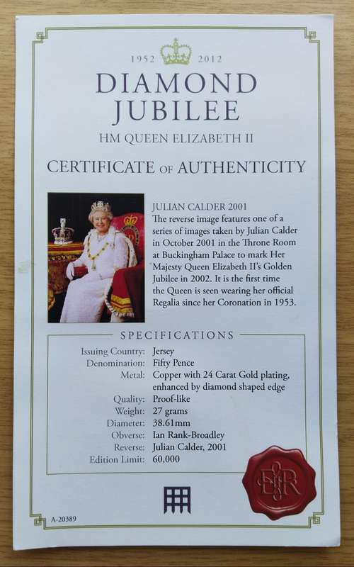 Great Britain 2012 ( 24ct gold plated ) Diamond Jubilee crown
