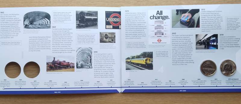 Great Britain 150 years of the Underground Two x Two Pounds.