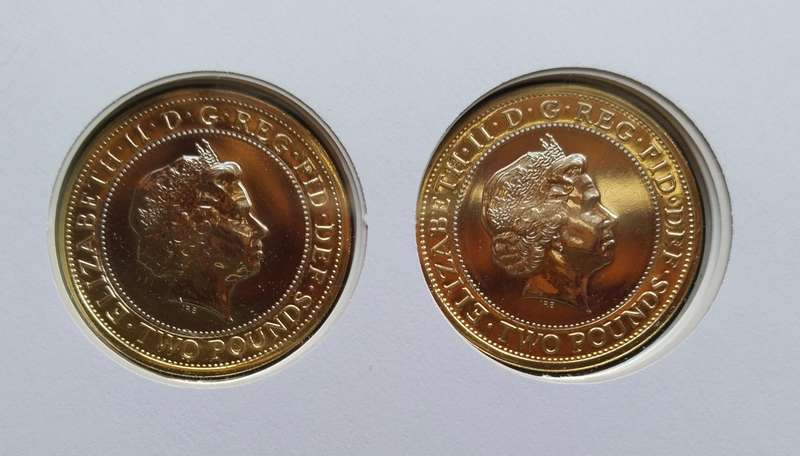 Great Britain 150 years of the Underground Two x Two Pounds.
