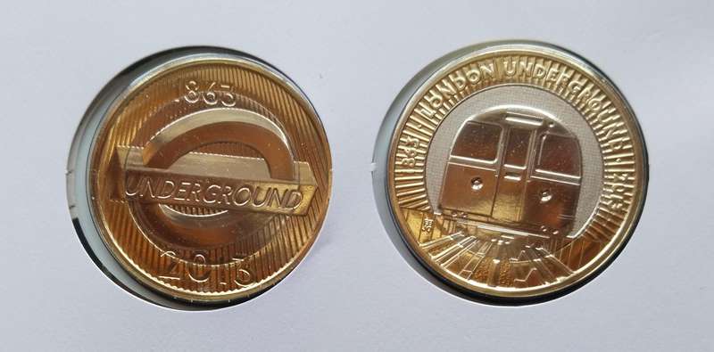Great Britain 150 years of the Underground Two x Two Pounds.