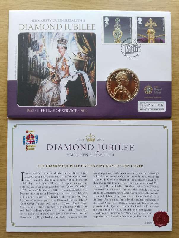 Great Britain 2012 Diamond Jubilee crown coin.