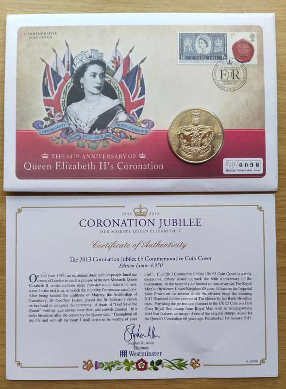 Great Britain 2013 A vow made good 60th Anniversary Crown.
