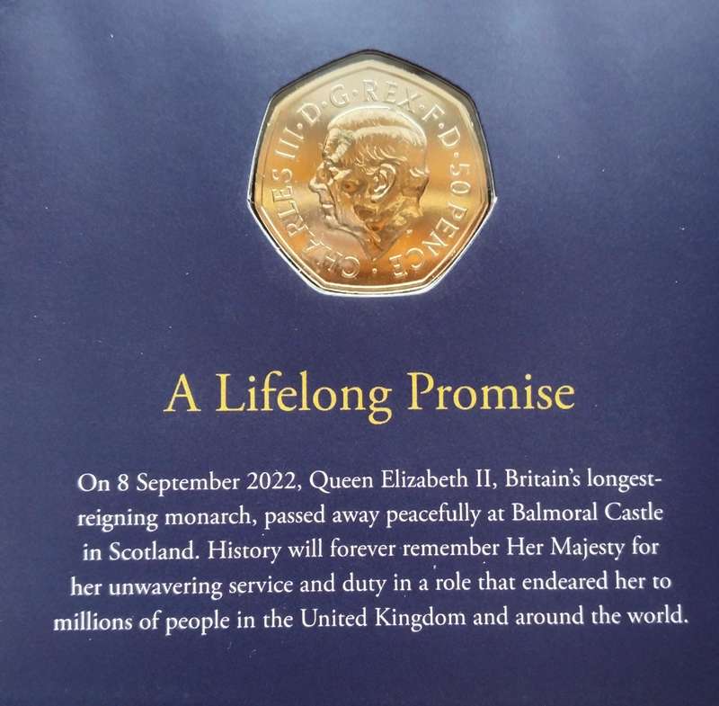 Great Britain 2022 UNC Queen Elizabeth II A life long Promise 50 pence.
