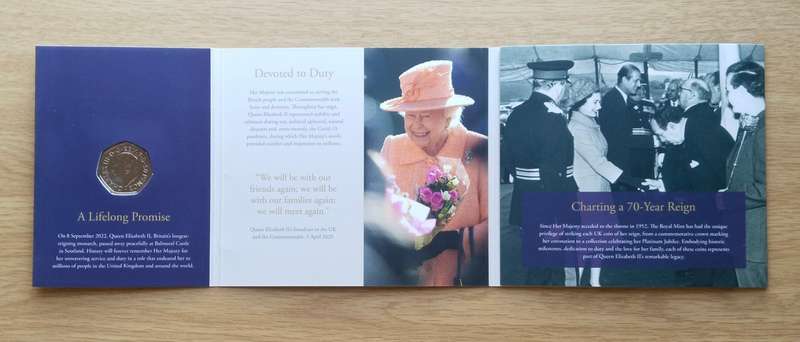 Great Britain 2022 UNC Queen Elizabeth II A life long Promise 50 pence.