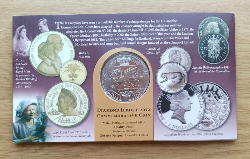 Great Britain Queen Elizabeth II Proof 2012 Diamond Jubilee crown coin.