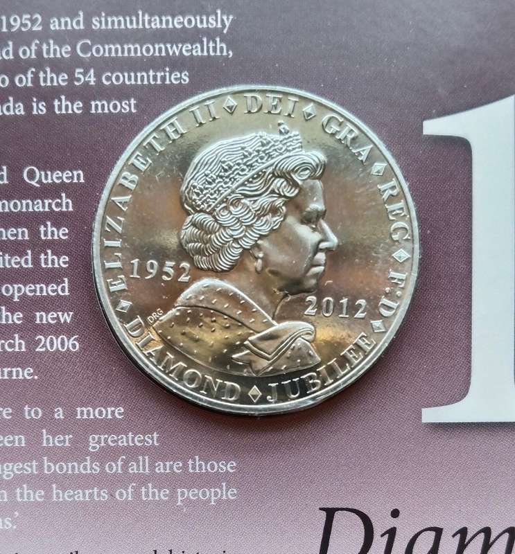 Great Britain Queen Elizabeth II Proof 2012 Diamond Jubilee crown coin.