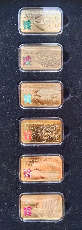 Great Britain 24 ct gold plated Olympic limited edition ingot set. This is beautiful!!!