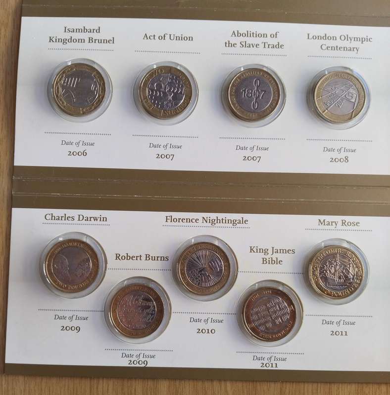 Great Britain 19 Different two pounds coin set. R910.64 in today exchange rate.