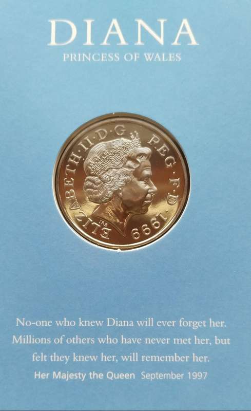 Great Britain 1999 Diana Five Pounds coin.