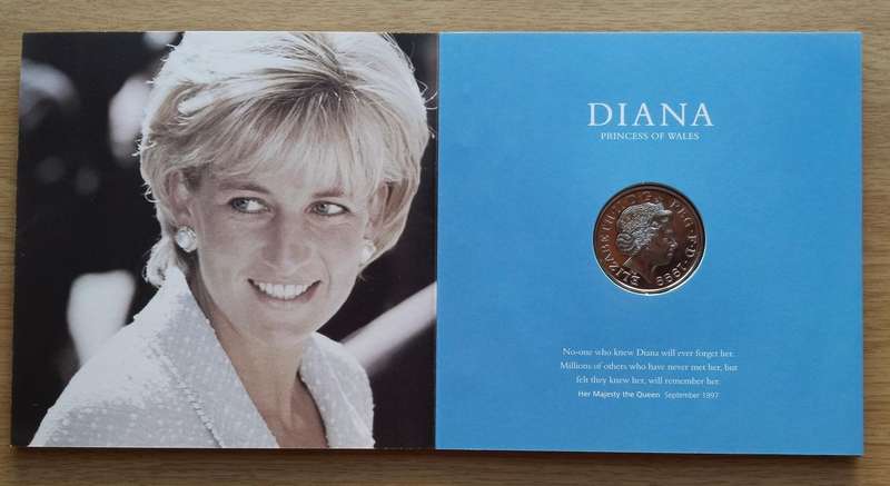 Great Britain 1999 Diana Five Pounds coin.