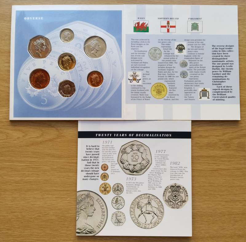 Great Britain 1991 UNC / PROOF Coin set.