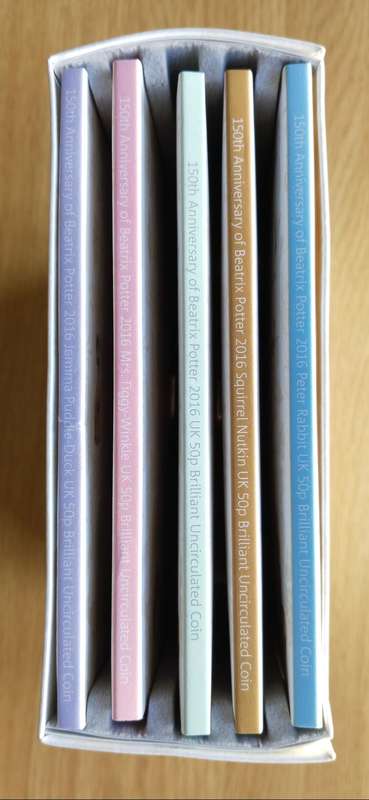 Great Britain Beatrix Potter 50 pence collection. Great set.