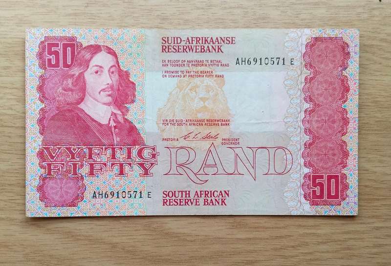 South Africa CL Stals Old R50 Bank Note. (571)