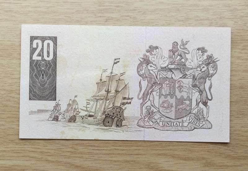 South Africa de Kock old R20 Bank Note. Good condition. (730)