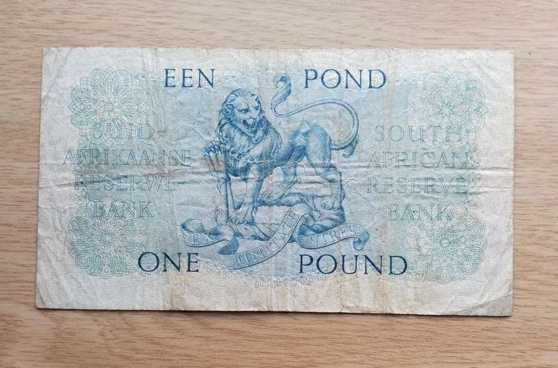 South Africa M.H. de Kock 17.12.58 Old one pound Bank Note. (962)
