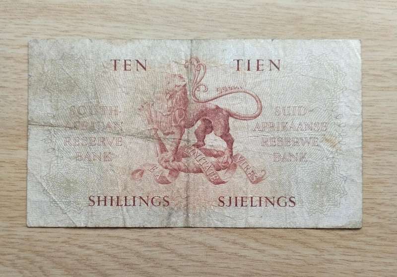 South Africa M.H. de Kock 27.1.59 Ten Shillings Bank Note. (491)