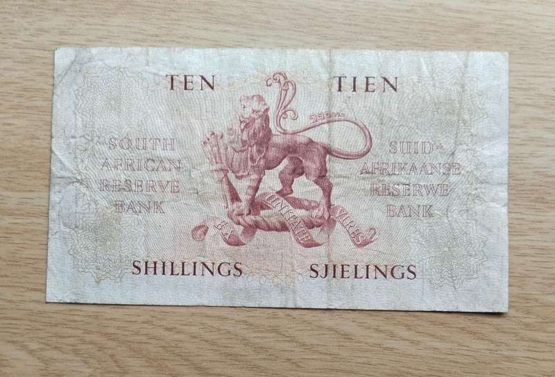 South Africa M.H. de Kock 19.2.58 Old one pound Bank Note. (558)