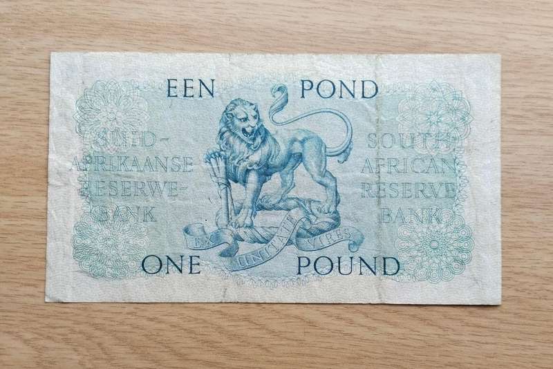 South Africa M.H. de Kock 26.6.59 Old one pound Bank Note. (605)