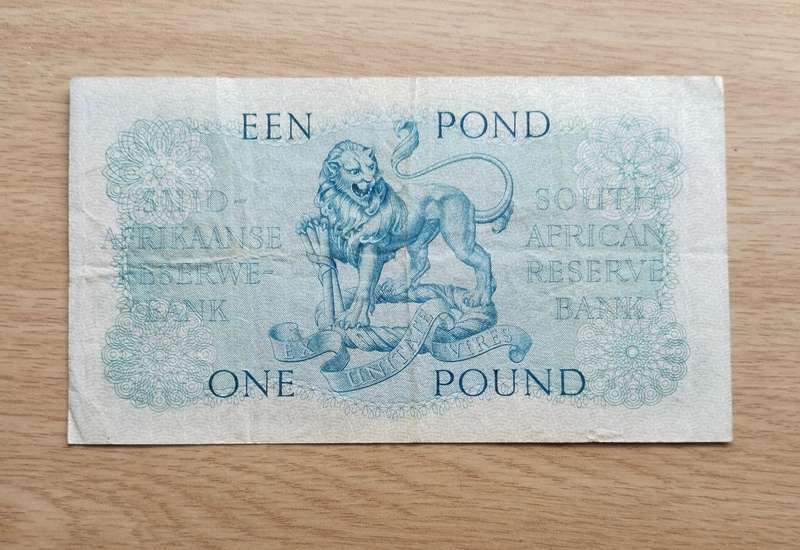 South Africa M.H. de Kock 26.6.59 Old one pound Bank Note. (981)