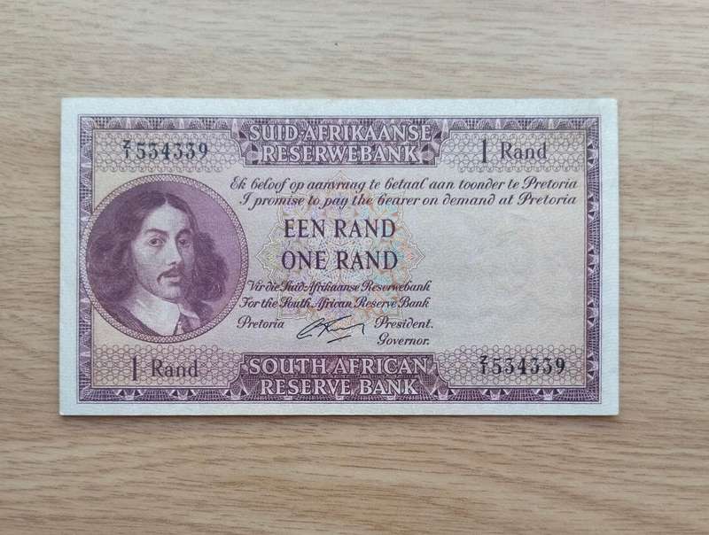 Replacement Z1 South Africa G Rissik old R1 Bank Note. Good condition. Rare note.