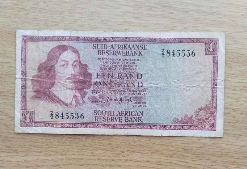 Replacement Z9 South Africa de Jongh Old R2 Bank Note. (536)