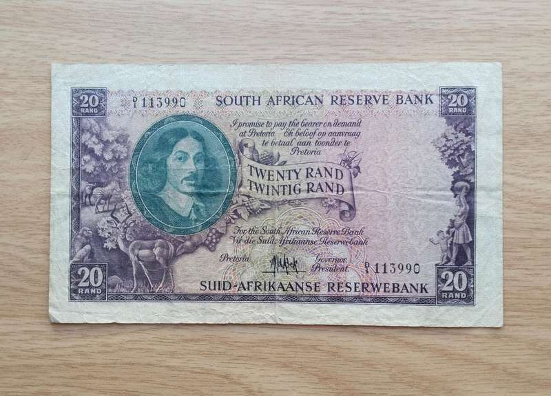 South Africa M.H. de Kock old R20 Bank Note. (990)