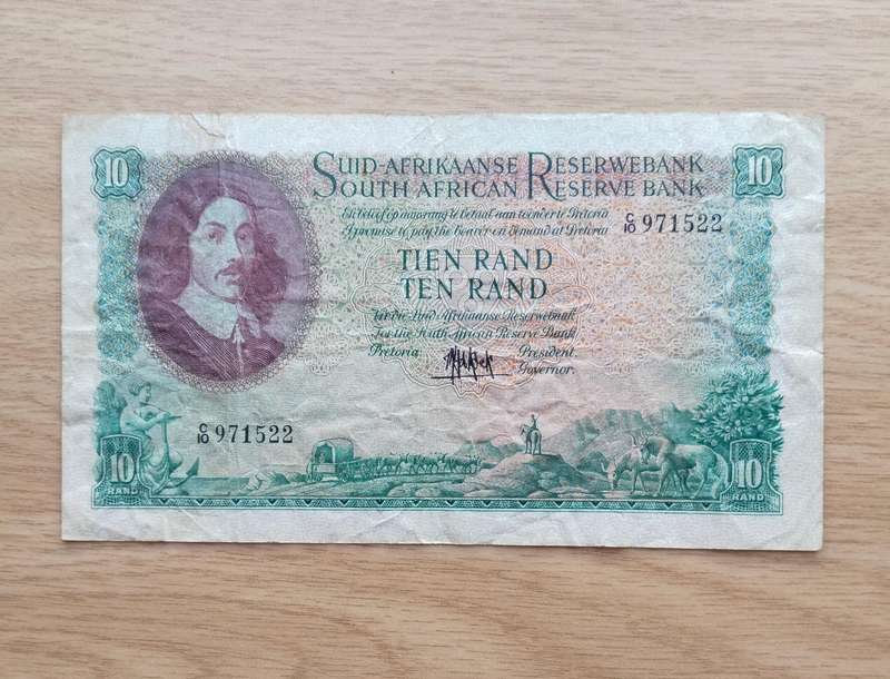 South Africa M.H. de Kock old R10 Bank Note. (522)