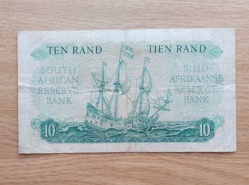 South Africa G Rissik old R10 Bank Note. (354)