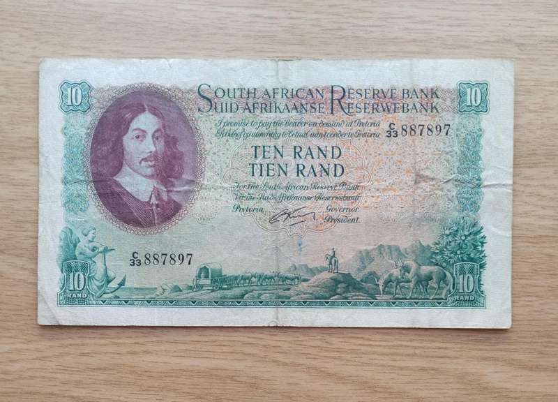 South Africa G. Rissik old R10 Bank Notes. (897)