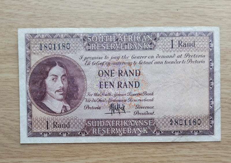 South Africa M.H. de Kock old R1 Bank Note. (180)