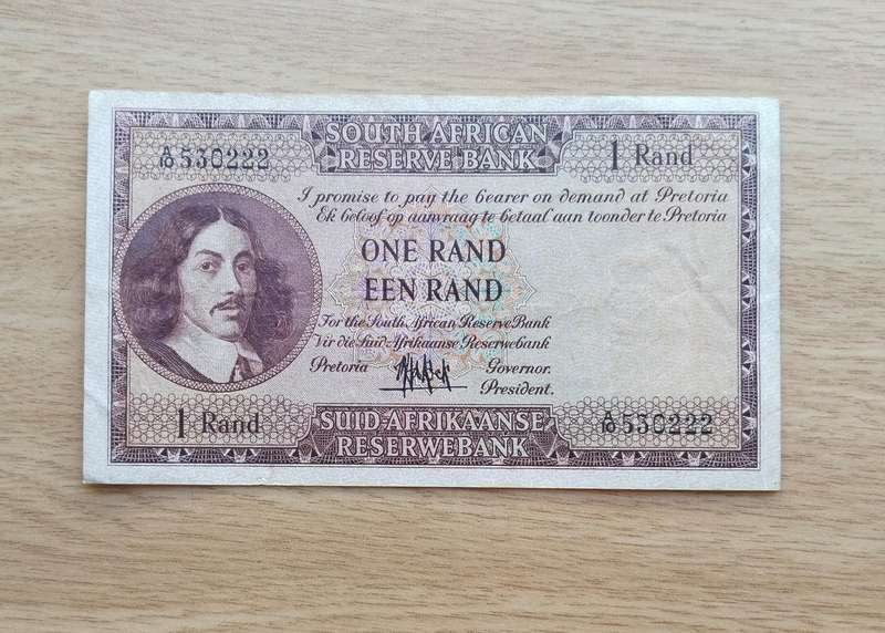 South Africa M.H. de Kock old R1 Bank Note. (222)