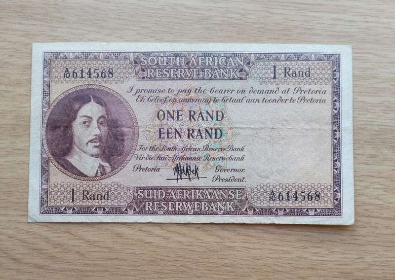 South Africa M.H. de Kock old R1 Bank Note. (568)