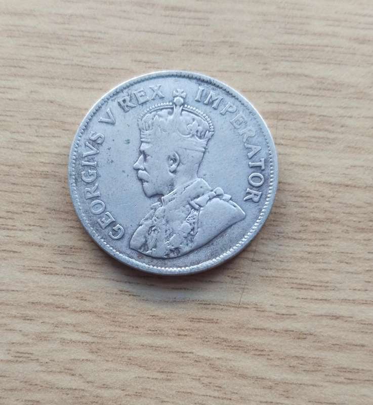 South Africa 1928 Silver Half Crown.