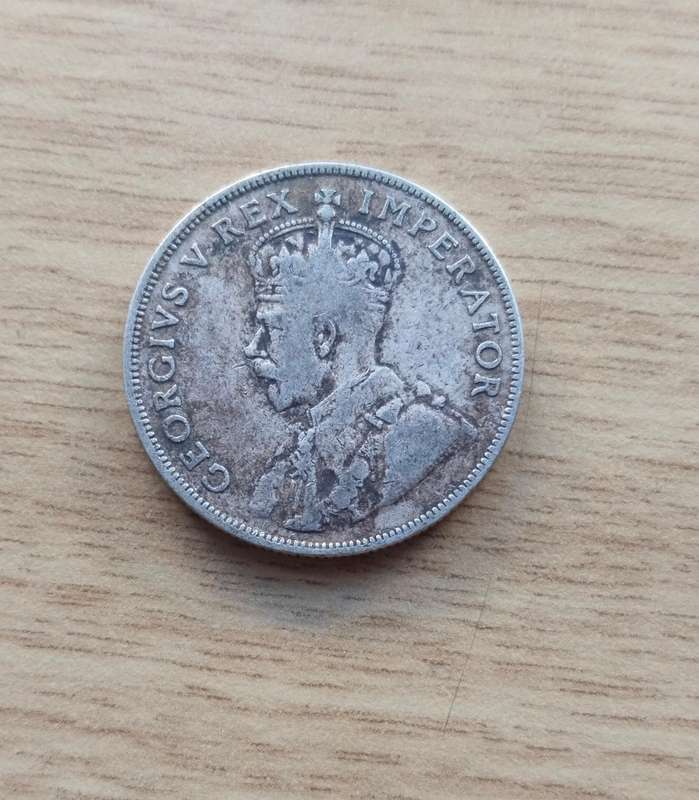 South Africa 1929 Silver two shillings.
