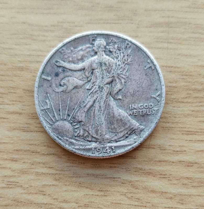 America 1941 D Silver Half Dollar.