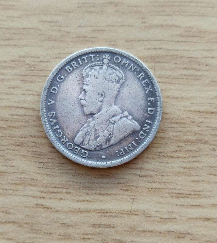 Australia 1916M Silver Shilling. 92.5% Silver.