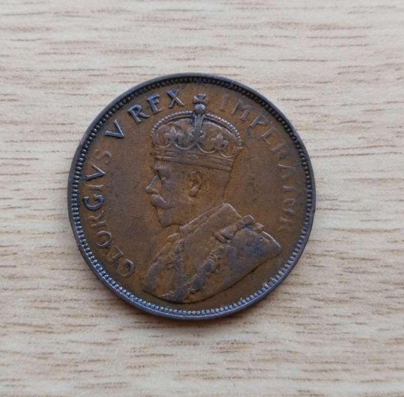 Error South Africa 1931 Full penny. Faint letters.
