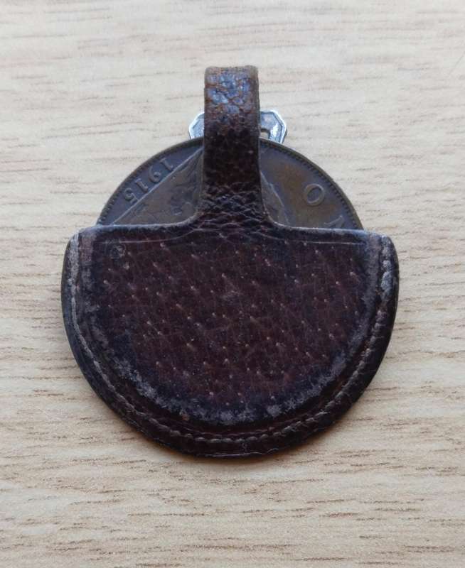 Vintage Antique Just in Case penny leather pouch. Nice Item!!