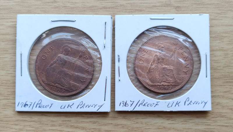 Great Britain collection of 2 X Proof? 1967 Penny's. One bid takes all.