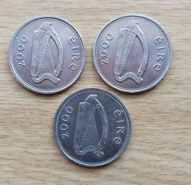 Ireland 2000 Millenium 1£ Coins X 3. One bid takes all.