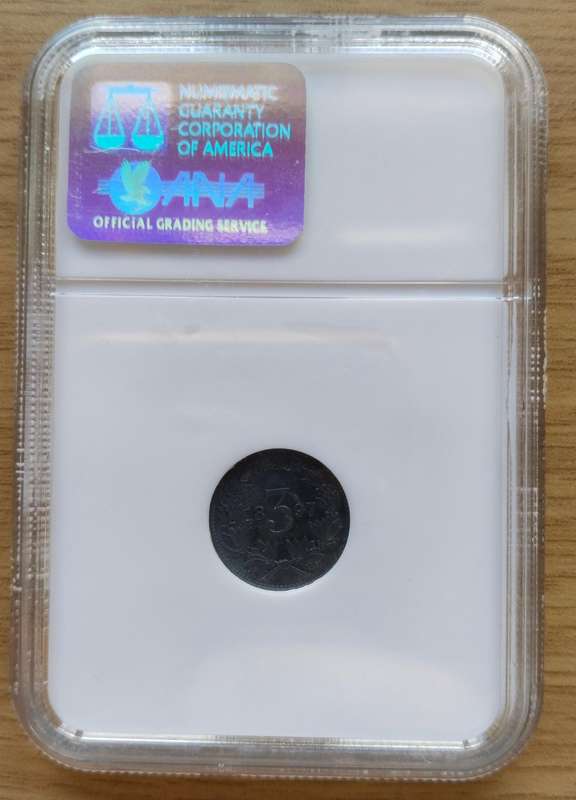 ZAR Paul Kruger 1897 NGC MS62 Silver Threepence. Nice coin!!