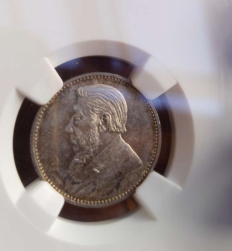 ZAR Paul Kruger 1897 NGC MS62 Silver Sixpence. Nice coin!!