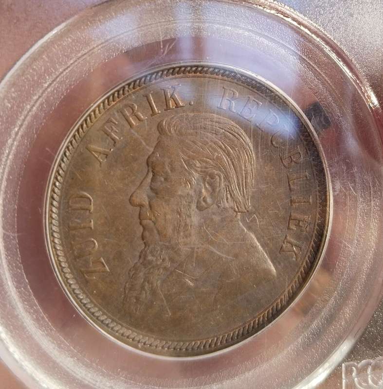 ZAR Paul Kruger 1898 PCGS MS61 BN Penny.