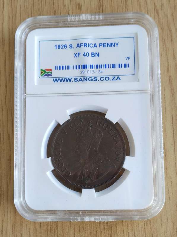 South Africa 1926 SANGS XF40 BN Penny.