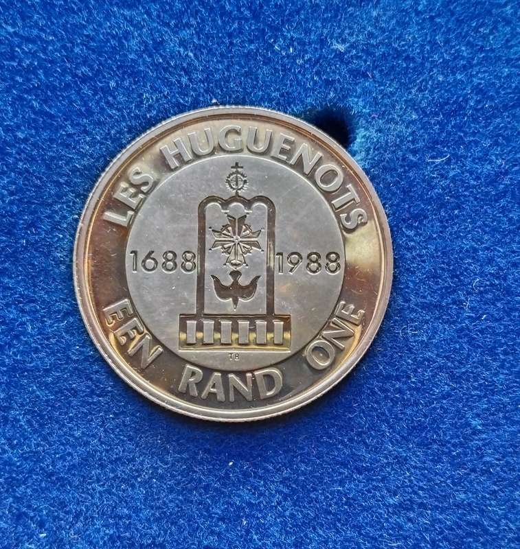 South Africa 1988 Les Huguenots Silver Proof R1.