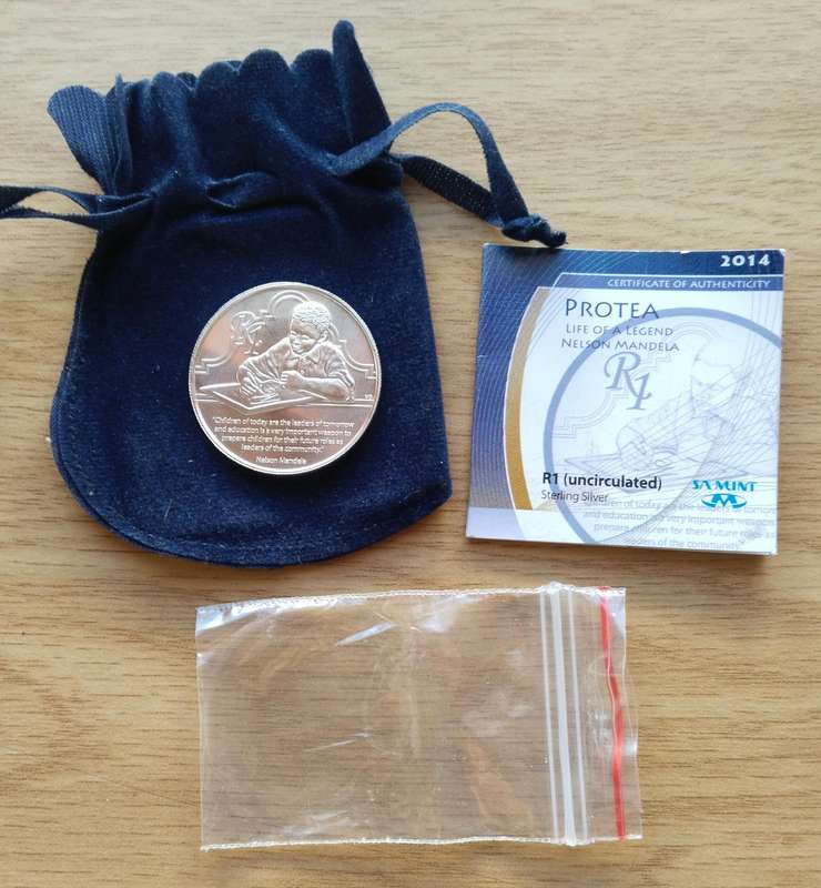 South Africa 2014 Silver UNC Nelson Mandela Life of a Legend One Rand.