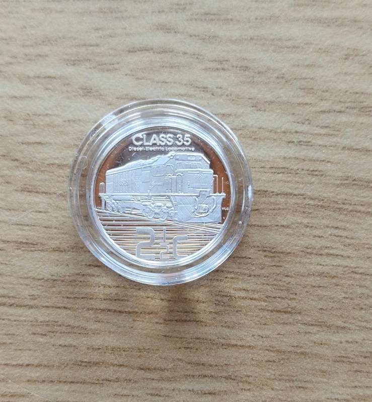 South Africa Silver Proof 2013 Trains of South Africa 2 1/2 Cents. No 619