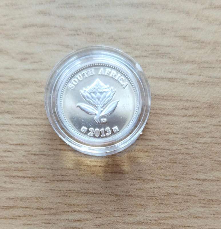 South Africa Silver Proof 2013 Trains of South Africa 2 1/2 Cents. No 617