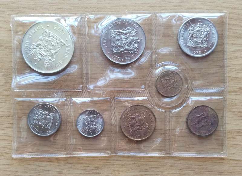 South Africa 1975 Silver One Rand UNC Coin Set.